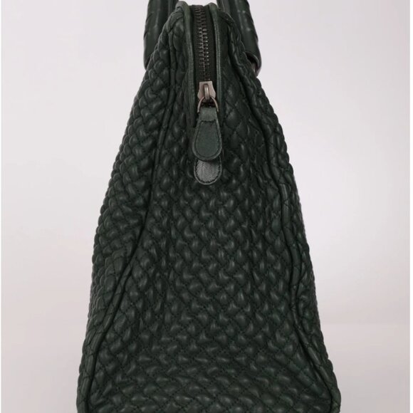Bottega Veneta Intrecciato Green Top Handle Bag Woven Leather - Picture 5 of 15